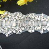 2016 Hot Fix Motif Bridal Wedding Dress Accessories Crystal Bridal Applique Trim thumbnail-3