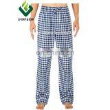 Cotton Flannel Pajama Lounge Pants- Blue/Green/Yellow Plaid