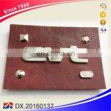 Leather Label With Metal Logo Clothing PU Leather Label