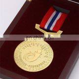 wooden packing box metal sport gold medal