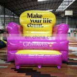 Customized Popular Turquoise Inflatable Sofa, Outdoor Advertising Props Inflatable Giant Sofa for Promotion thumbnail-6