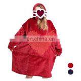 Custom Giant Pocket Design Oversized Sherpa Sweatshirt Wearable Huggle Blankets Hoodie Robe Hooded Blanket for Adults thumbnail-2