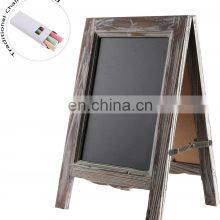 A-frame Chalkboard Menu 2-Sided Torched Wood A-Frame Chalkboard Sign Sidewalk Cafe Menu Sandwich Board thumbnail-1