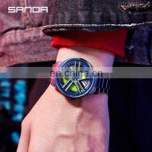 SANDA P1090 Military Brand Quartz Wristwatches Men's Watches Luxury Fashion Casual Wheel Series Dial Watch thumbnail-4