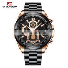VA VA VOOM 2321 Military Gentlemen Quartz Movement Wrist Watch Stainless Steel Hollow Out Wristwatches Quartz Watches