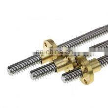 Factory Customized T8 T10 T12 Stainless Steel Trapezoidal Lead Screw With Brass Nut thumbnail-3