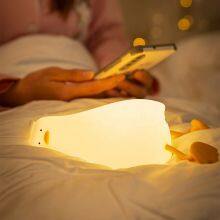 EGOGO Custom Logo Lie Flat Duck Silicone Lamp Cute Silicone Animal Lights Silicone Small Usb Baby Sensor Night Light thumbnail-6
