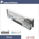 Silent soft close drawer slide