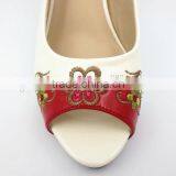 New High Class Mix Color Middle Heel Slingback Sandals With Embroider thumbnail-5