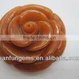 Natural Semi-precious Jewelry Stone Hand Carved Rose Flower For Ring thumbnail-5