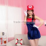 hot sale red Mario plumbers fancy dress costume