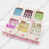 Plastic 3D Nail Art Stickers, Artificial Fingernails, No Adhesive, Mixed Color, 12pcs/box(AJEW-R026-03)