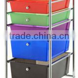 Yulong 6 plastic drawers storage organizer with wheels