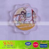 Custom suction cup pads acrylic tea cup coaster