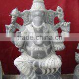 Antique Ganesha Statue Marble Stone Hand Carved Sculpture for Temple