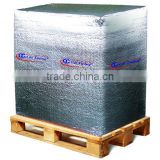 Metalized bubble insulation for packing and wrapping cargo