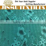 jinmu textiles pretty green flower polyester spandex jacquard fabric