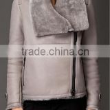 casual leisure style shearling jacket for women