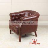 Red Color Leather Single Sofa Chair With Low Back Rest YZA501 thumbnail-2