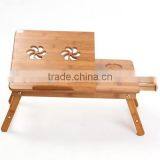 Foldable and Adjustable Bamboo Laptop Desk Without Fan With Drawer thumbnail-1