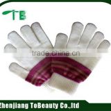 white gloves with stripe