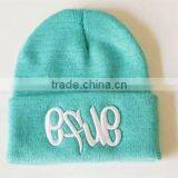 Knitted Hat Winter Hat Type and Female Gender 3D Embrodiery Custom Beanie thumbnail-1