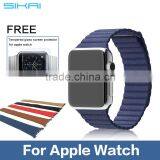 2016 New Fashion 100% Genuine Leather 38mm 42mm Quilted Strap For Apple Watch Band thumbnail-2