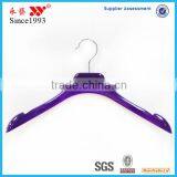 Newest Chinese Gloss Purple Plastic Hanger With Notches