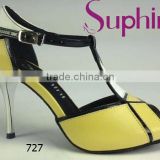 Suphini Black and Yellow Elegant France Tango Ballroom Dance Shoes