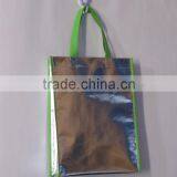 Silver Colour Laser Bag With Gree Handle thumbnail-2