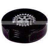 Custom pu Leather Coaster Set