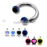 Heart Logo CBR Horseshoes Jewelry ,UV Body Eyebrow Pierciong Jewelry