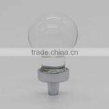 1 3/8 Inch Zinc Alloy Clear Polished Chrome Glass Knob thumbnail-2
