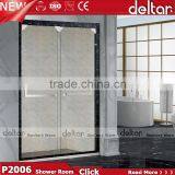 304 Stainless Steel Corner Shower Room, Shower Stall With Circle Arc Glass Easy Clean Shower Room thumbnail-1