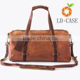 Wholesale grain travel duffel bags gym sports packing leather duffle bag