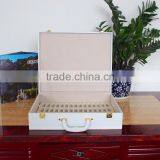 Chinese Factories Wholesale Custom High-grade PU Leather Perfume Boxes, White Beautiful Makeup Box thumbnail-2