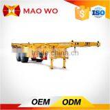 China 2 Axle 40 ft Flatbed Container Semi Trailer for Sale thumbnail-2