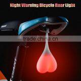 MTB Bike Warning Water Resistant 3 Modes Heart Shape Rear Tail Bicycle Egg Light 4 Colors thumbnail-1