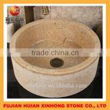 Indoor and Outdoor Used Deep Marble Stone Basin in Beige Stone thumbnail-1