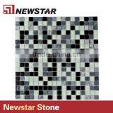 Newstar Black Grey And White Marble Tile Mix Glass Swimming Pool Mosaic thumbnail-3