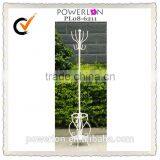 Antique White Portable Wought Iron Standing Coat Rack thumbnail-1
