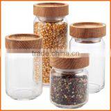 Wholesale Airtight Storage Jars Glass With Wood Lid thumbnail-1