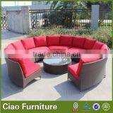 Outdoor Garden Furniture Rattan Round Sofa Sectional Sofa Set thumbnail-2