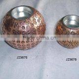 Copper With Patterns T Light Holder Polished Finish thumbnail-1
