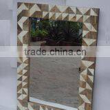 Bone and Wooden Cone Style Mosaic Mirror Available in All Sizes and Styles thumbnail-1