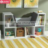 MDF Wood 6 Cube Storage Organizers Kids Bookcase With Reading Seat and Cushion thumbnail-1
