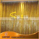 Luxurious Shimmer Metal Sequin Fabric Gold Curtains thumbnail-1