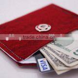 New Products 2017 Simple Cheap Red Polyester Business Card Pocket Money Wallet Wool Fabric Case for Phone Case With Button thumbnail-2