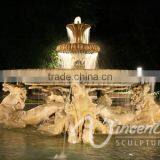 Outdoor Garden Decoration Stone Carving Marble Horse Water Fountain thumbnail-4