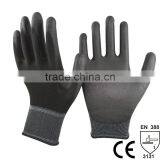 NMSAFETY 13 Gauge Knitted Black Nylon pu Dipped Dmf Free Working Gloves for Construction thumbnail-1